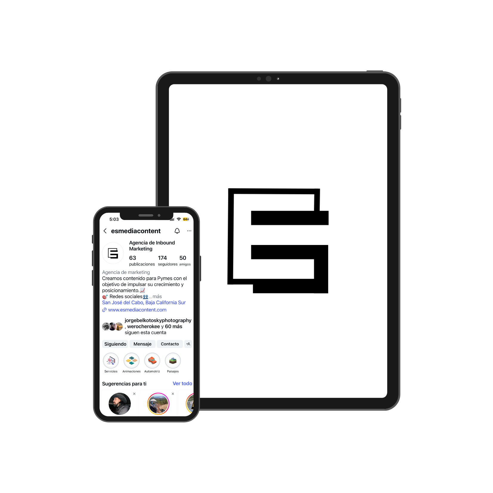 ES Media Content — mockup de contenido en redes